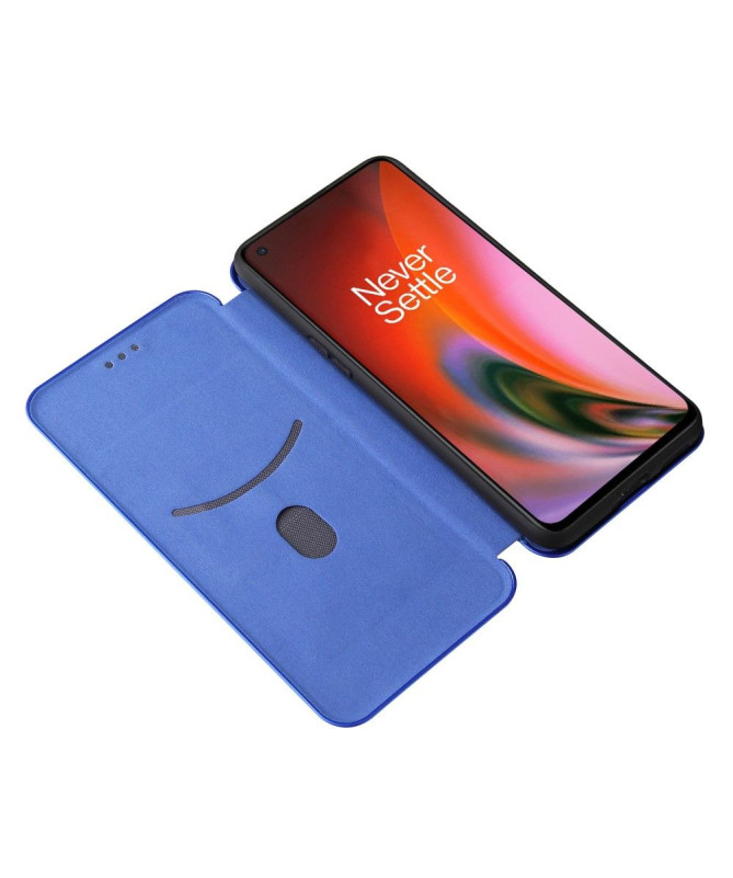 Housse OnePlus Nord 2 5G simili cuir style fibre de carbone