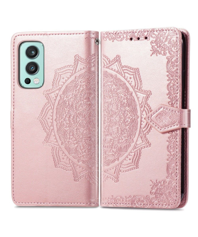 Housse OnePlus Nord 2 5G Mandala relief en simili cuir