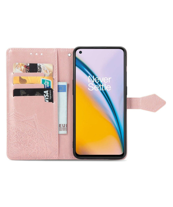 Housse OnePlus Nord 2 5G Mandala relief en simili cuir