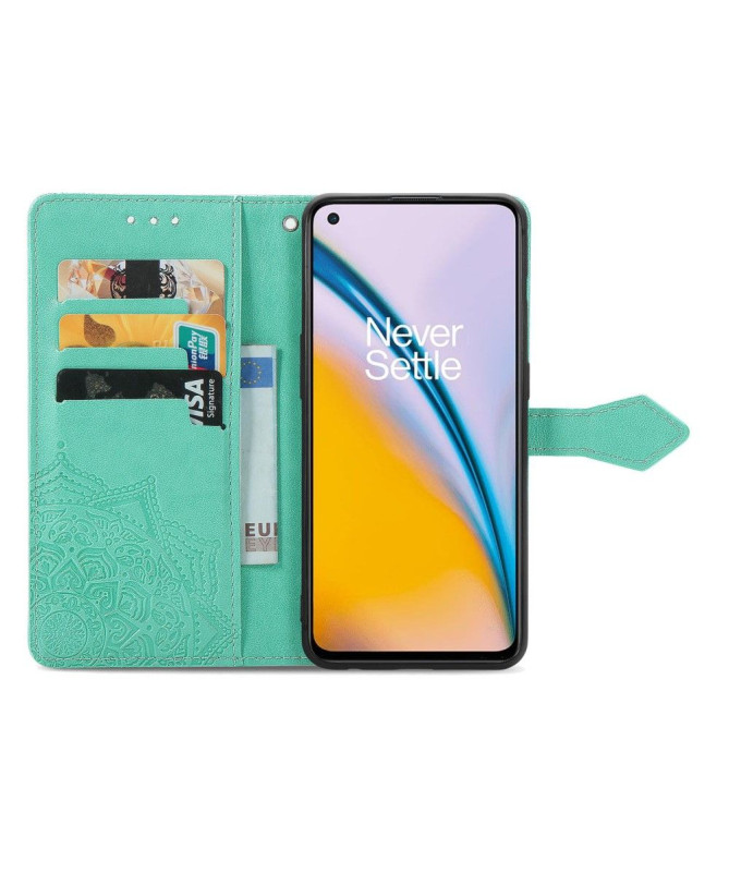 Housse OnePlus Nord 2 5G Mandala relief en simili cuir