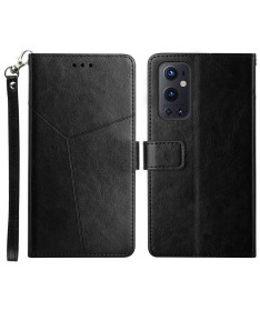 Housse OnePlus 9 Pro effet cuir Y Lines