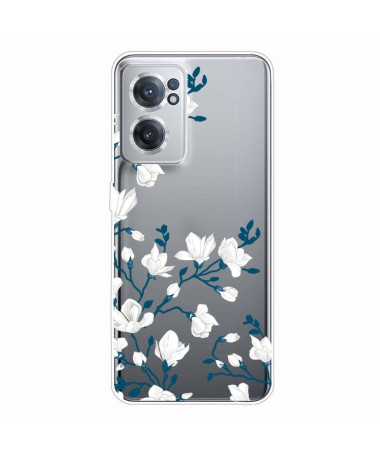 Coque OnePlus Nord CE 2 5G fleurs blanches