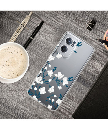 Coque OnePlus Nord CE 2 5G fleurs blanches