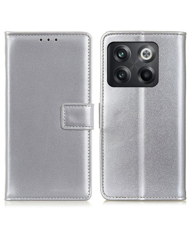 Housse OnePlus 10T 5G simili cuir basique Argent
