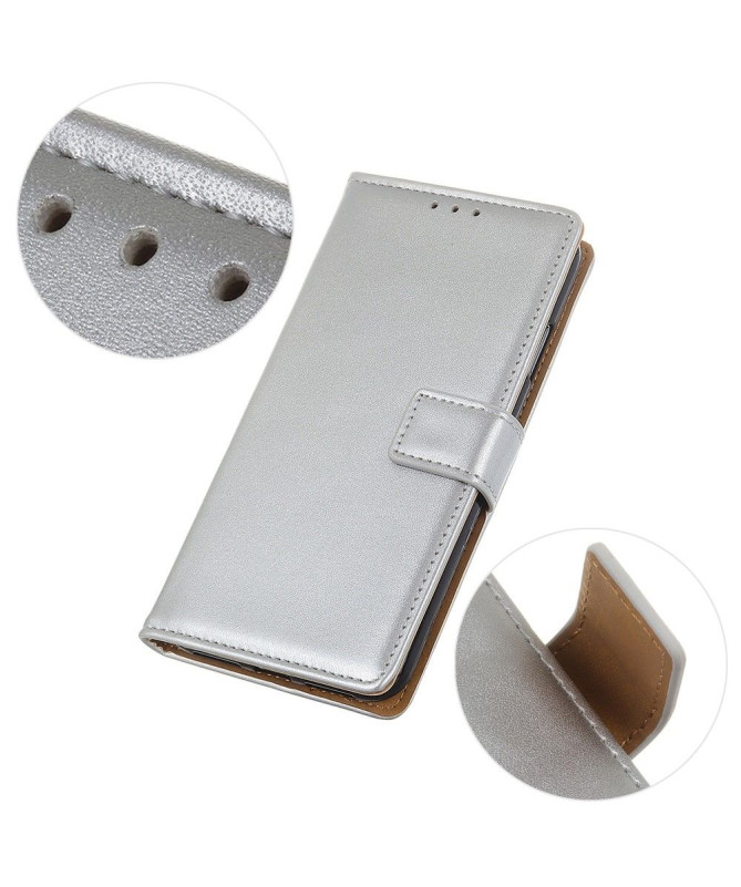 Housse OnePlus 10T 5G simili cuir basique Argent - photo 2