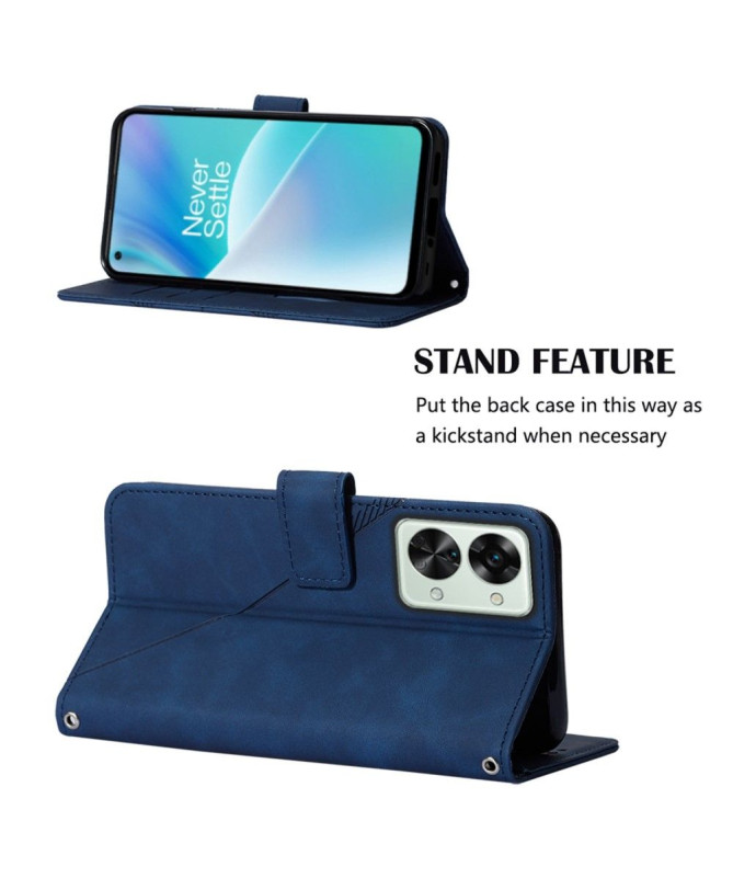 Housse OnePlus Nord 2T 5G design géométrique avec sangle - photo 3