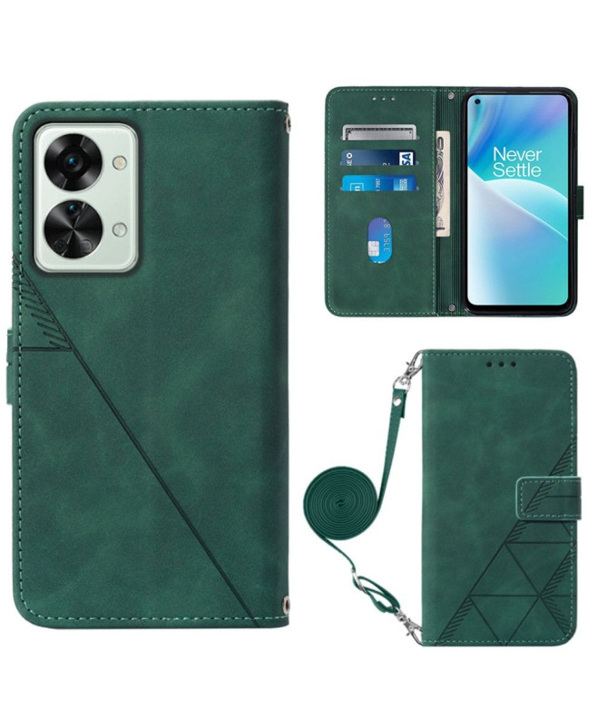 Housse OnePlus Nord 2T 5G design géométrique avec sangle - photo 7