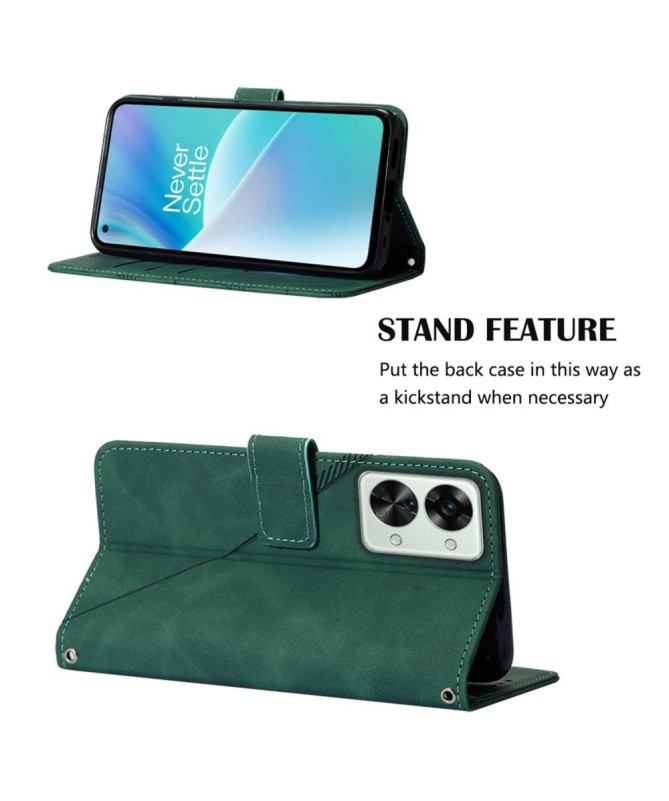 Housse OnePlus Nord 2T 5G design géométrique avec sangle - photo 9