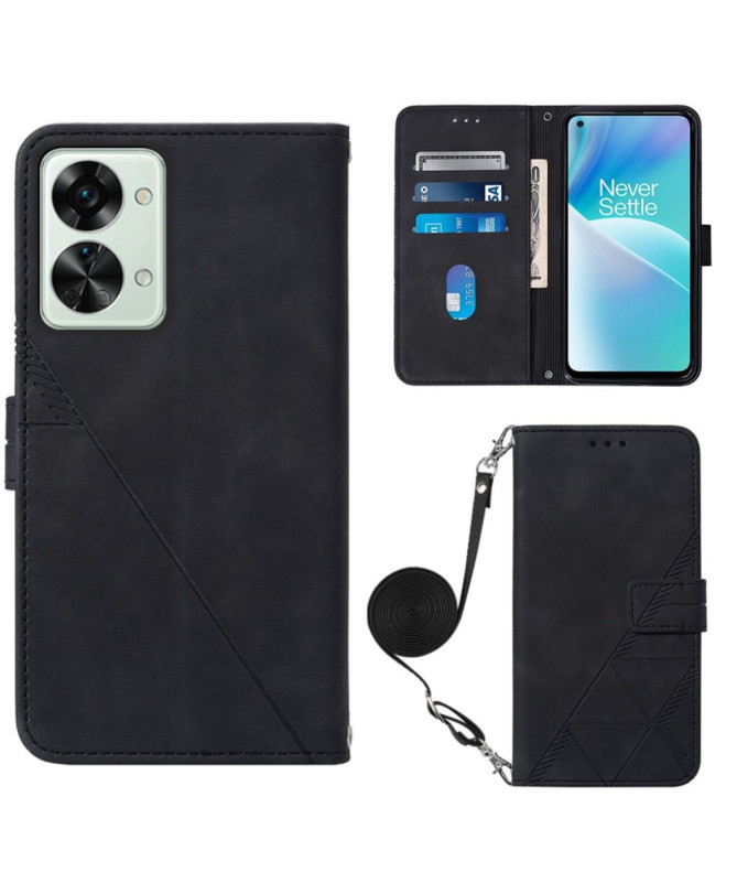Housse OnePlus Nord 2T 5G design géométrique avec sangle - photo 14