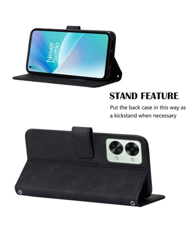 Housse OnePlus Nord 2T 5G design géométrique avec sangle - photo 16