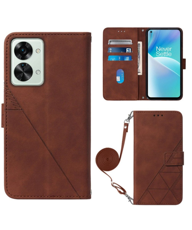 Housse OnePlus Nord 2T 5G design géométrique avec sangle - photo 20