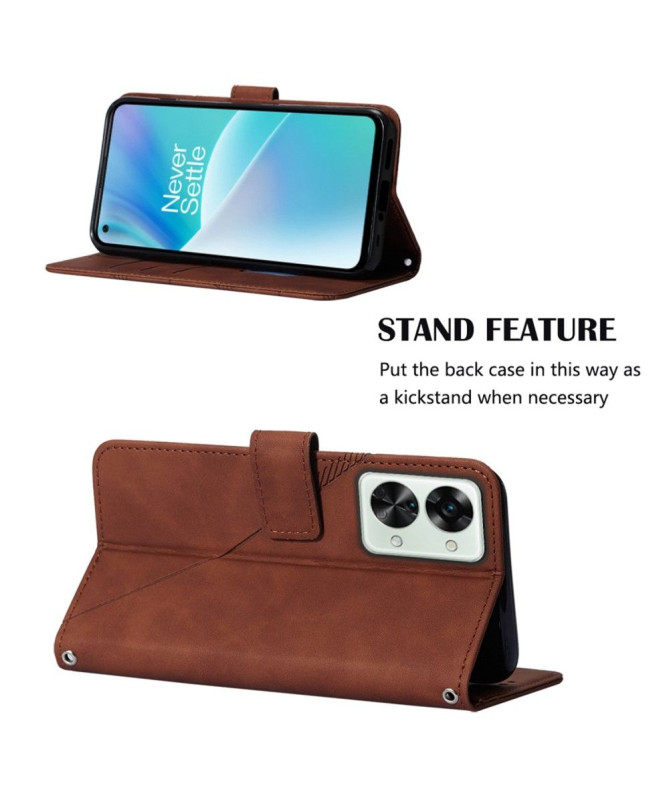 Housse OnePlus Nord 2T 5G design géométrique avec sangle - photo 22