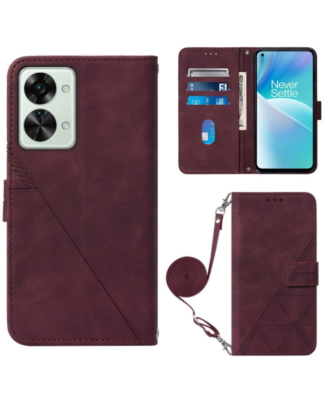 Housse OnePlus Nord 2T 5G design géométrique avec sangle - photo 26