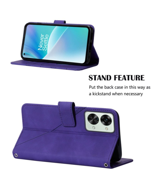 Housse OnePlus Nord 2T 5G design géométrique avec sangle - photo 34