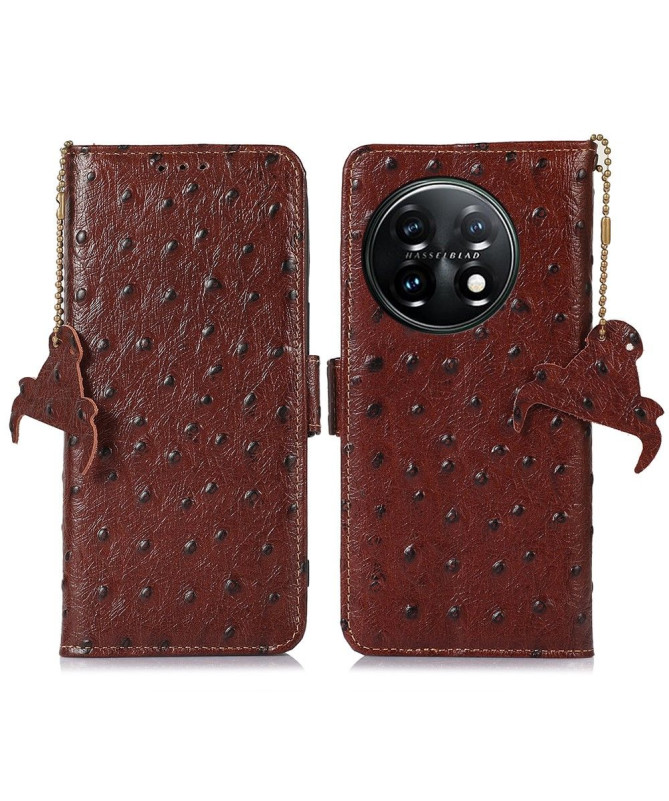 Housse OnePlus 11 5G Cuir Effet Peau d'Autruche