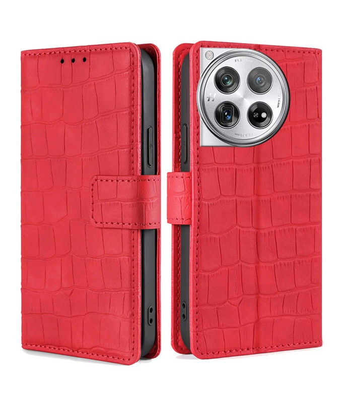 Housse OnePlus 12 simili cuir effet peau de crocodile
