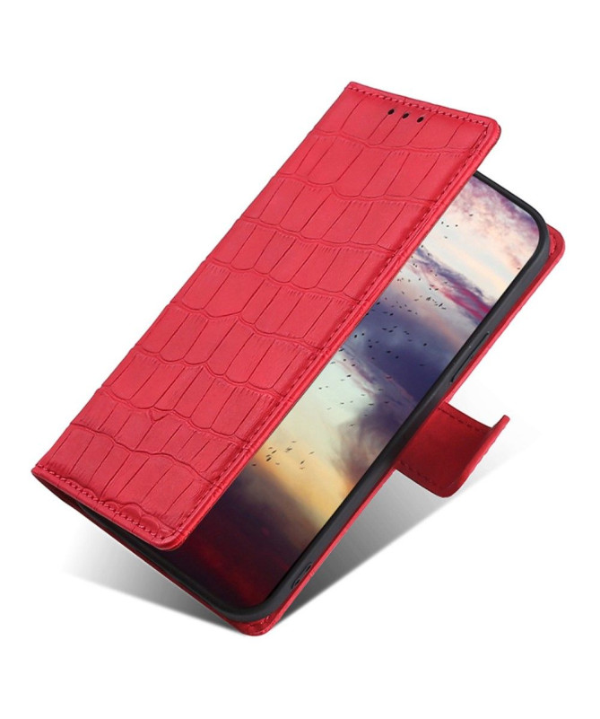 Housse OnePlus 12 simili cuir effet peau de crocodile