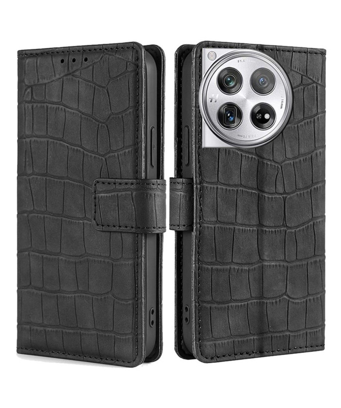Housse OnePlus 12 simili cuir effet peau de crocodile