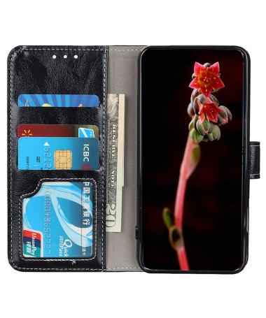Housse OnePlus 12R effet cuir luxueux coutures Noir - photo 6