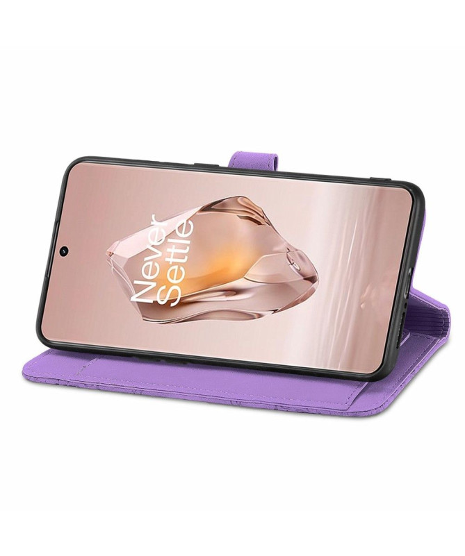 Étui OnePlus 12R avec Poche à Fermeture Éclair et Motif Floral