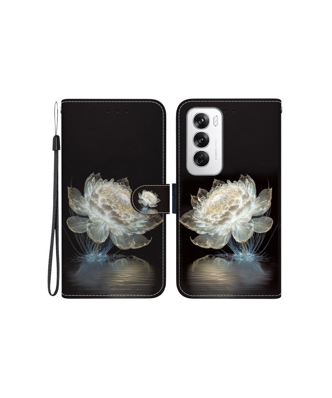 Housse Oppo Reno 12 5G Lotus Nocturne - Blanc