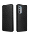 Housse Motorola Edge 20 simili cuir fibre de carbone