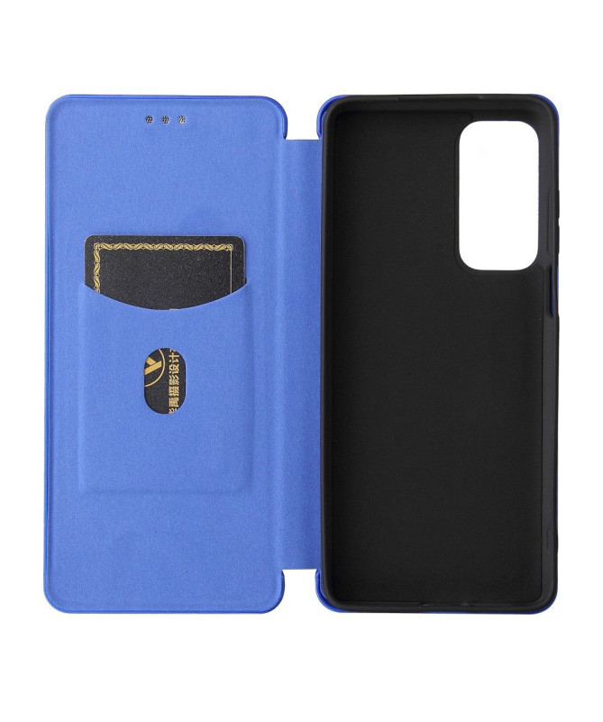 Housse Motorola Edge 20 simili cuir fibre de carbone