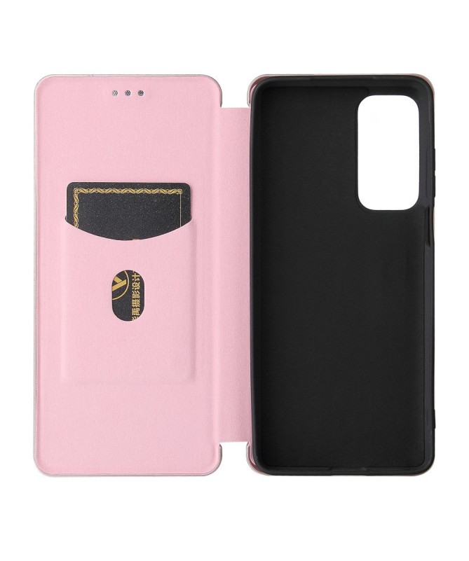 Housse Motorola Edge 20 simili cuir fibre de carbone