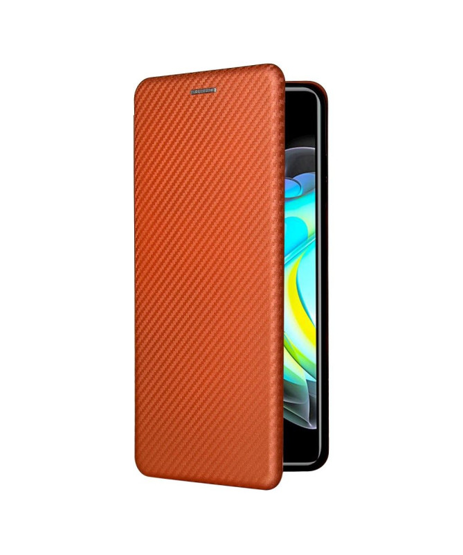 Housse Motorola Edge 20 simili cuir fibre de carbone