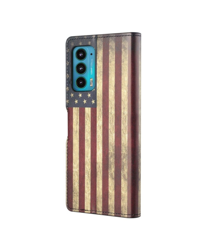 Housse Motorola Edge 20 Drapeau Américain Vintage