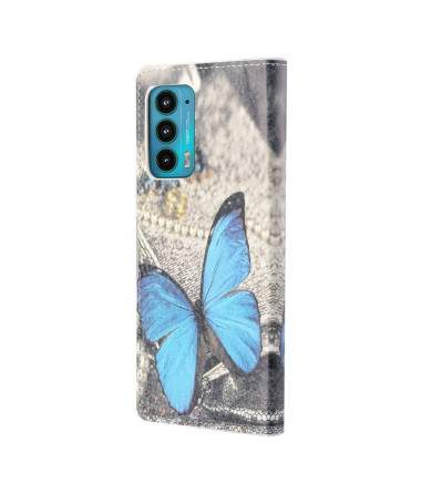 Housse Motorola Edge 20 Papillon Bleu