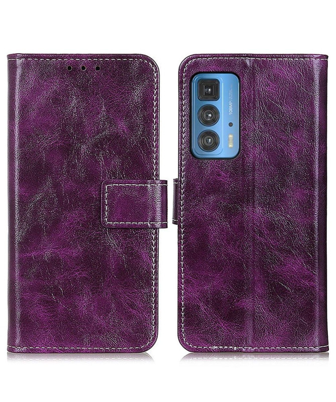 Housse Motorola Edge 20 Pro effet cuir luxueux coutures