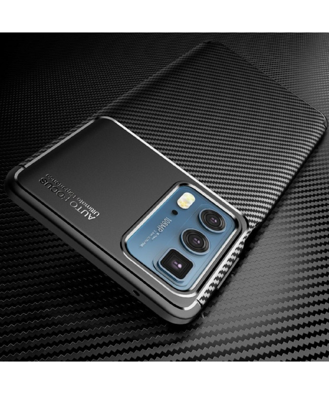 Coque Motorola Edge 20 Pro style fibre de carbone