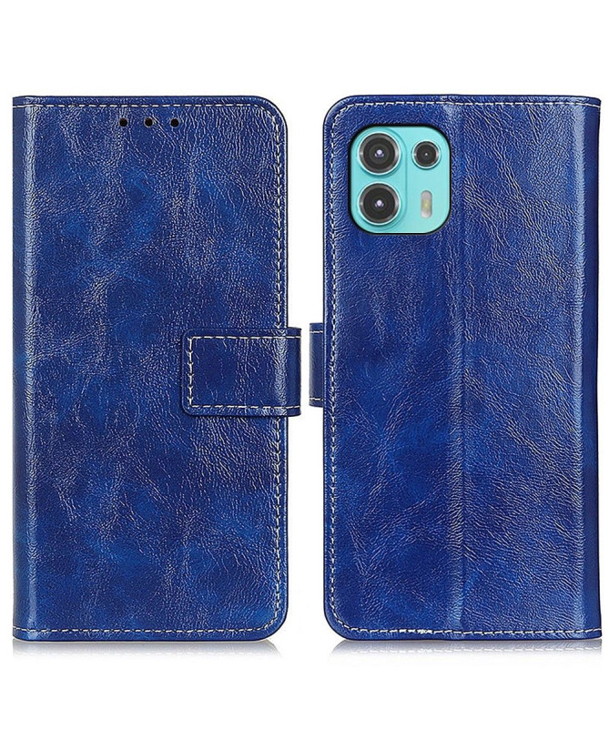 Housse Motorola Edge 20 Lite effet cuir luxueux coutures