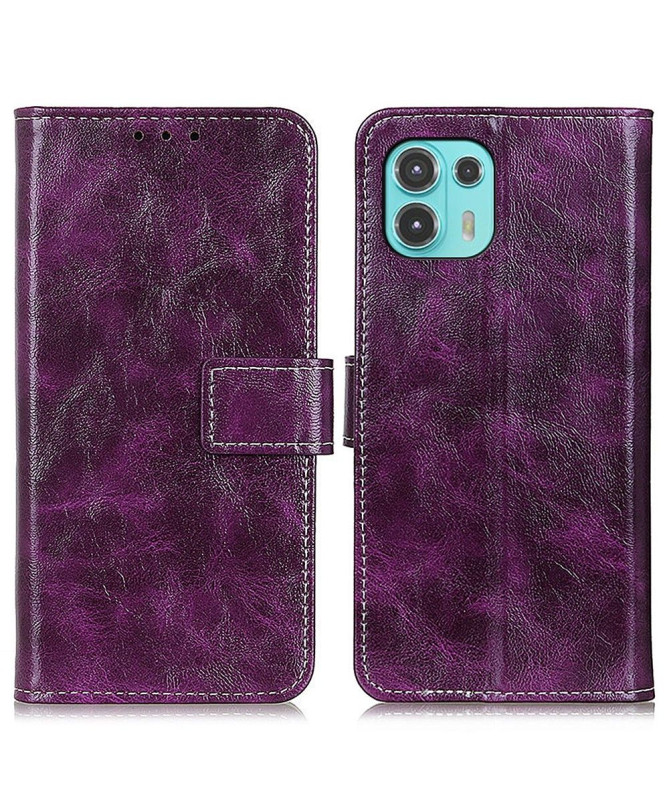 Housse Motorola Edge 20 Lite effet cuir luxueux coutures