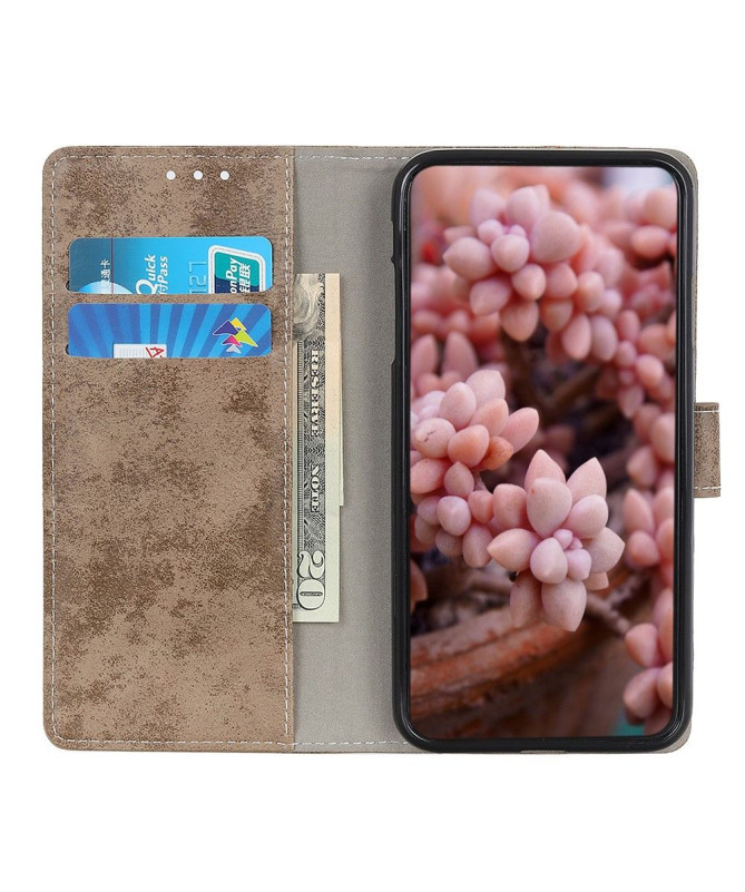 Housse Motorola Edge 20 Lite Cyrius simili cuir vintage