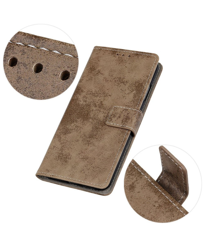 Housse Motorola Edge 20 Lite Cyrius simili cuir vintage