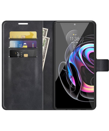 Housse Motorola Edge 20 Pro portefeuille style cuir