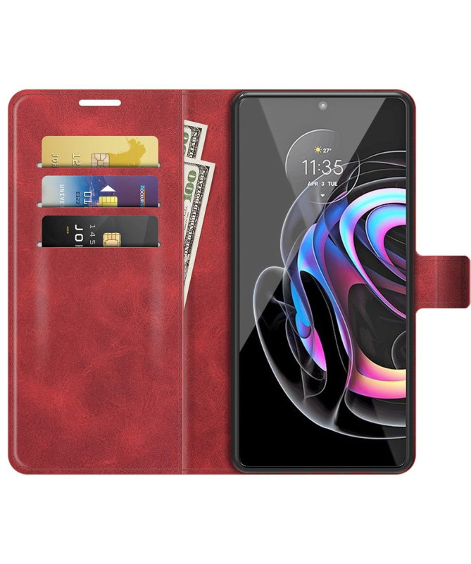 Housse Motorola Edge 20 Pro portefeuille style cuir