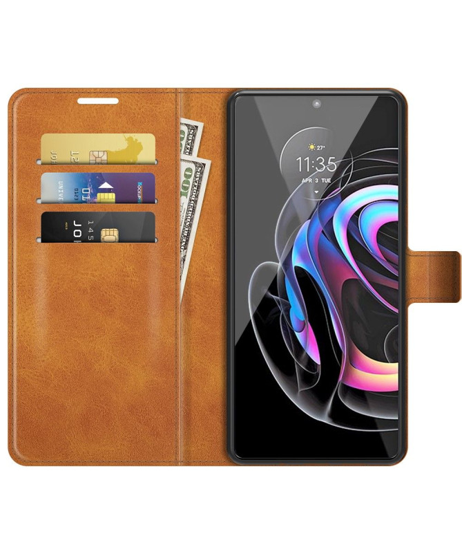 Housse Motorola Edge 20 Pro portefeuille style cuir