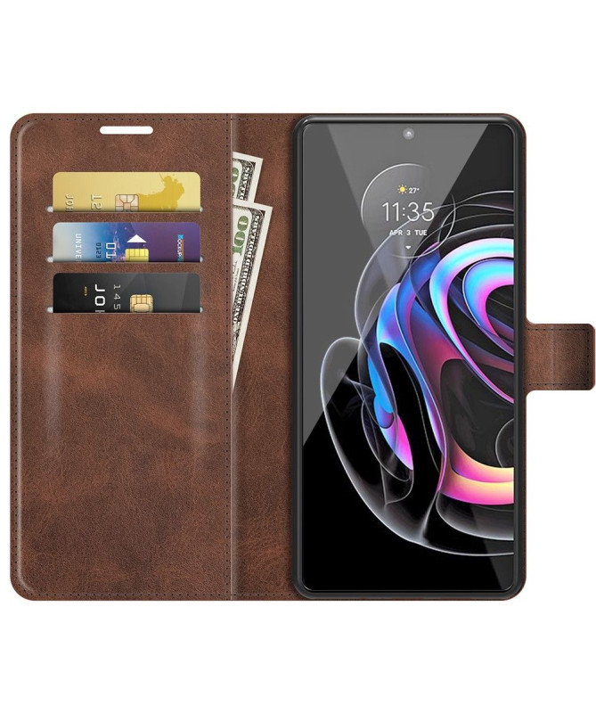 Housse Motorola Edge 20 Pro portefeuille style cuir