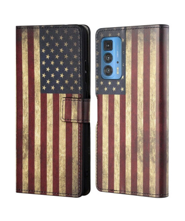 Housse Motorola Edge 20 Pro Drapeau Américain Vintage