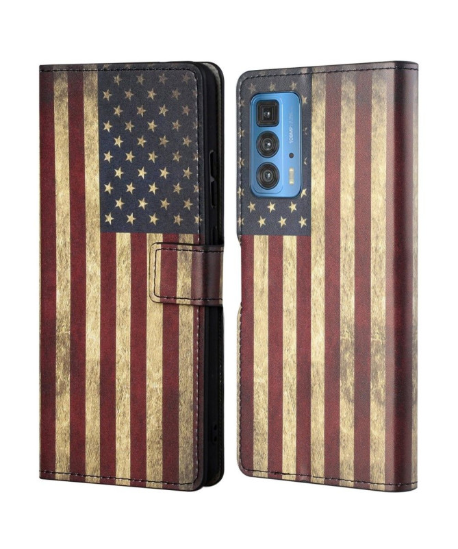 Housse Motorola Edge 20 Pro Drapeau Américain Vintage