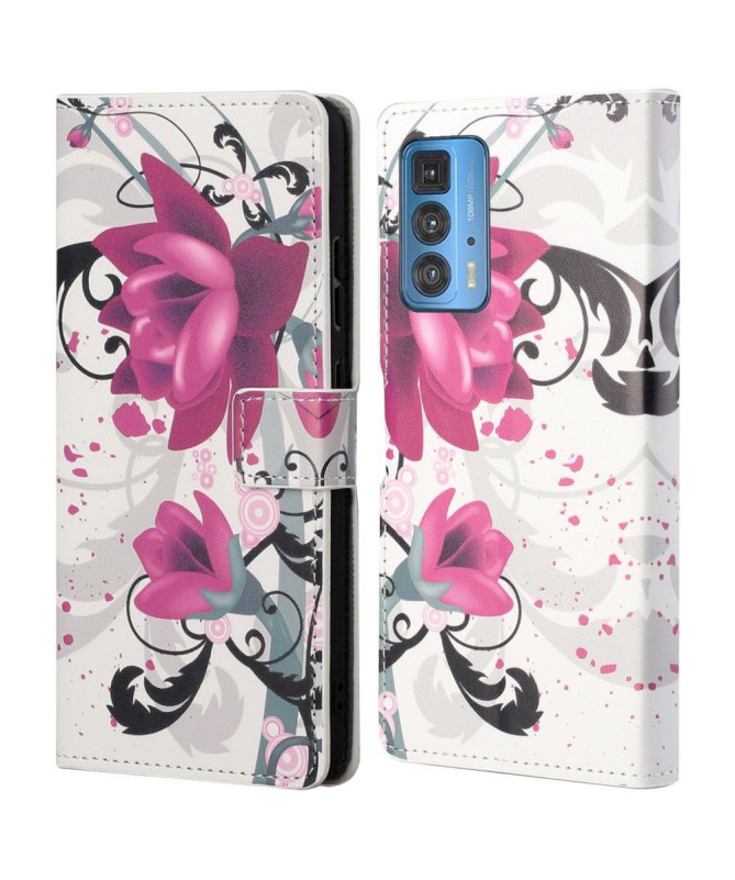 Housse Motorola Edge 20 Pro Fleurs de lotus