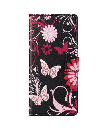 Housse Motorola Edge 20 Pro Papillons et fleurs