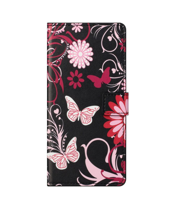 Housse Motorola Edge 20 Pro Papillons et fleurs