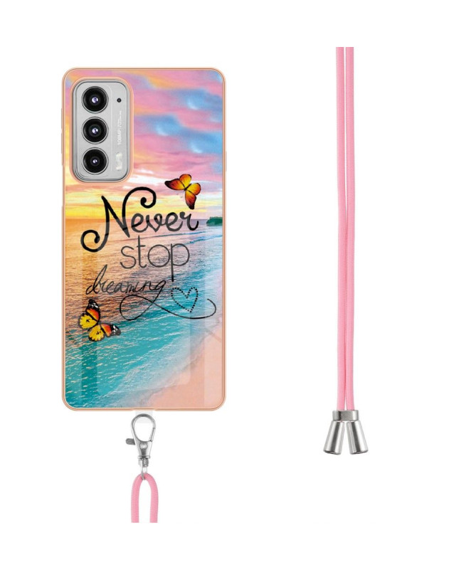 Coque Motorola Edge 20 Never Stop Dreaming à cordon