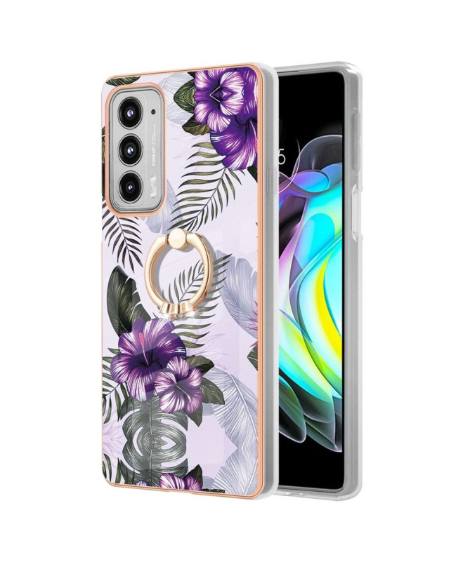 Coque Motorola Edge 20 Fleurs Exotiques avec bague