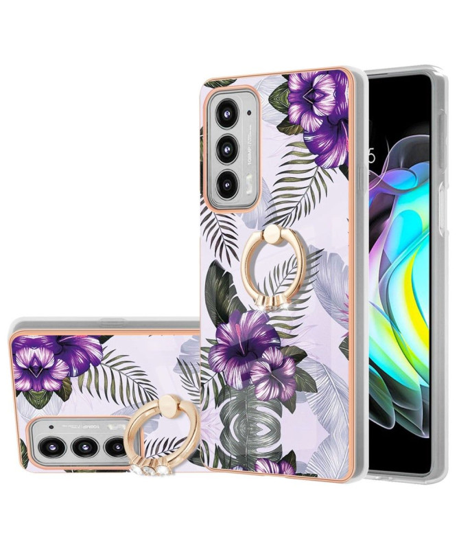 Coque Motorola Edge 20 Fleurs Exotiques avec bague