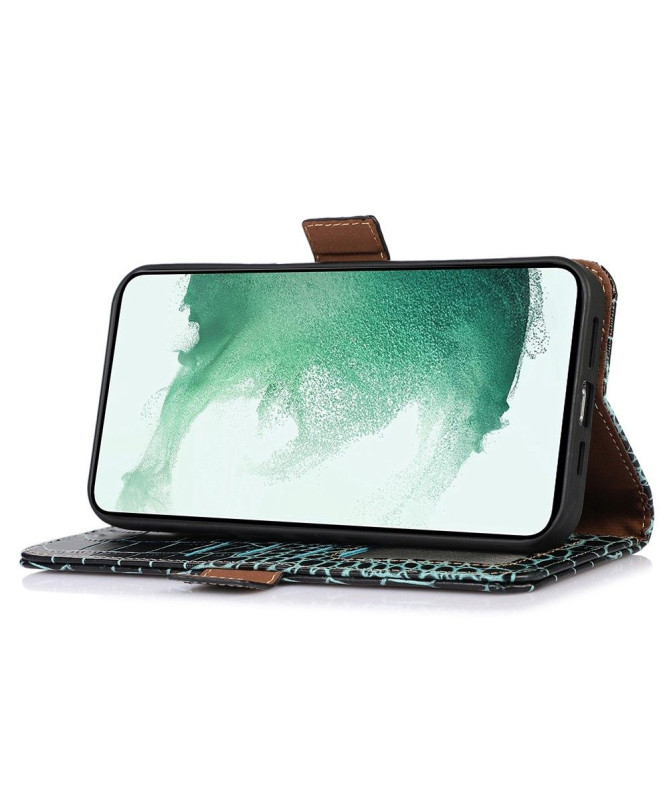 Housse Motorola Edge 30 Ultra Cuir véritable aspect croco